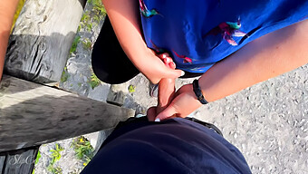 Outdoor Handjob With European Amateur In Risky Public Setting